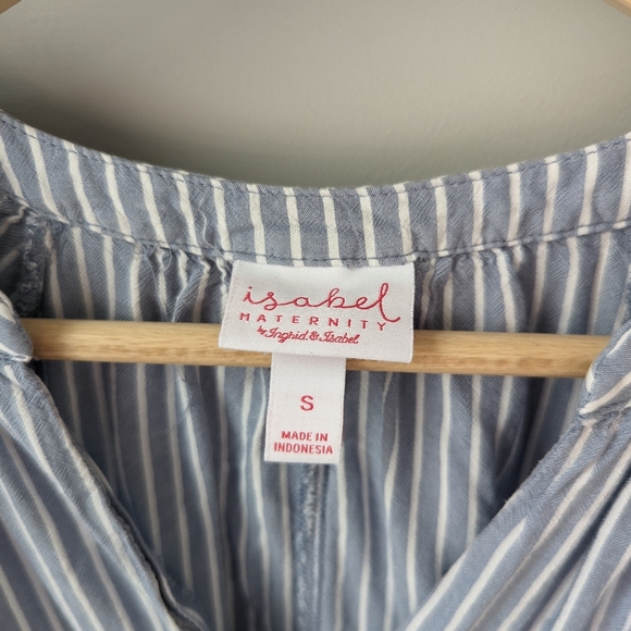 Isabel Maternity Blue Striped Casual Top - Picture 3 of 4